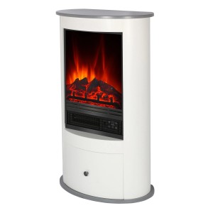 Fehér EL Fuego Wien II elektromos kandalló láng effektussal és fiókkal.