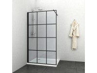 Elite Black zuhanyfal 118-120 cm x 195 cm fekete