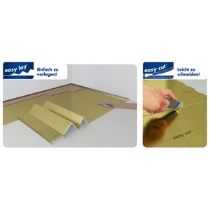 Selitflex hangszigetelés lerakási és vágási segédeszközzel laminált és parketta számára.