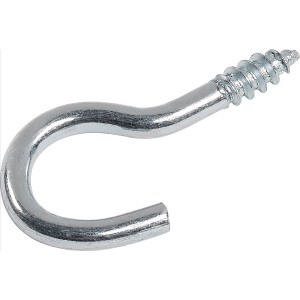 Hajlított, horganyzott LUX csavaros kampó, 2,6 x 30 mm, mennyezeti kampókhoz és rögzítésekhez.