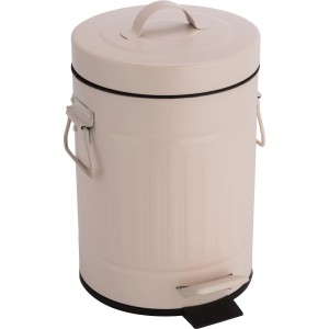 Retro rózsaszín kozmetikai szemetes, 3 l, lábpedállal, ideális fürdőszobába vagy WC-be.