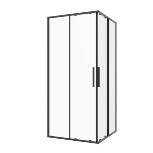 Sanoslim zuhanyajtó sarokkabinhoz 90 cm matt fekete