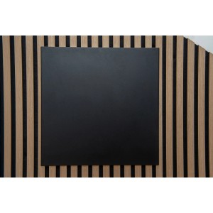 Fekete FN Acustico Letterboard, porszórt, 450x440x20mm, akusztikus panelre szerelve.