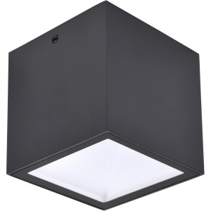 Szögletes Lutec Gemini LED kültéri mennyezeti lámpa antracit színben. Modern kültéri mennyezeti lámpa.