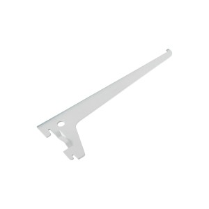 Ezüst színű, 20 cm-es, egylyukú tartó polcokhoz és bútorépítéshez.