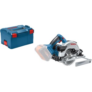 Bosch GKS 18 V-57 G Solo akkus körfűrész fűrészlappal és L-Boxx tárolóval.