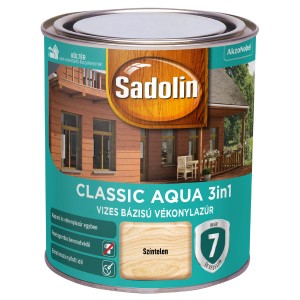 Sadolin Classic Aqua 3in1 vékonylazúr, színtelen. Kültéri fa lazúr.