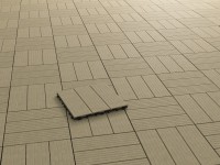 WPC moduláris járólap gesztenyebarna 4 darab 30 cm x 30 cm x 2,2 cm