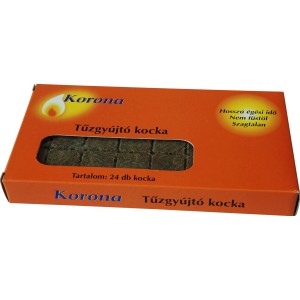Korona Grillgyújtó kocka, 24 darabos dobozban. Gyújtós grillhez és kandallóhoz.