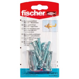 Fischer üreges fém dübel HM 5x37 sarokhoroggal, 4 darabos készlet, gipszkartonhoz és üreges mennyezetekhez.