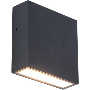 Fekete, lapos Lutec Gemini XF LED kültéri fali lámpa, 11x11x3,8 cm.