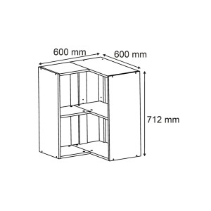 Felső sarokszekrény 60 cm matt fehér