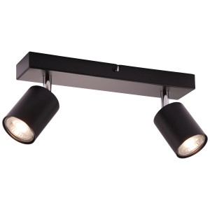 Fekete, 2 ágú LED mennyezeti spotlámpa Taio, 35,5 cm, a rugalmas világításért.