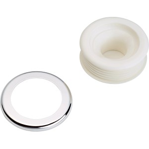 Öblítőcső csatlakozó rozettával, Ø 28-32 mm, WC öblítőcsövekhez, műanyag, króm rozetta.