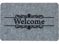 Flocky bordázott lábtörlő Welcome szürke 40 cm x 60 cm