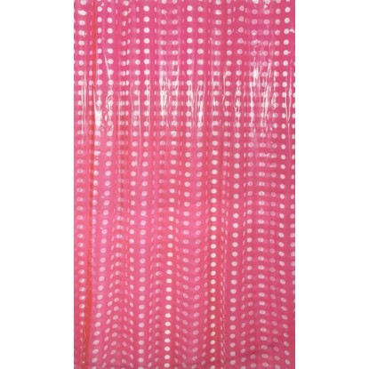 MSV zuhanyfüggöny fukszia rózsaszín 180 cm x 200 cm PVC zuhanyfüggöny-karikákkal
