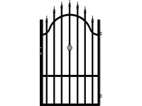 Fém kerítés kapu Flora 160 cm x 90 cm fekete jobbos