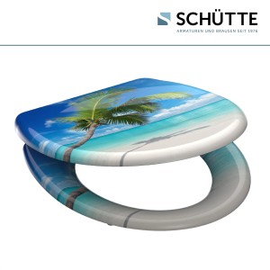 Schütte Carribean WC ülőke tengerparti mintával, lassú záródással és gyorsrögzítéssel.