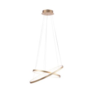 Modern LED függőlámpa Circle Gold, Ø 50cm. Design függőlámpa két összefonódó gyűrűvel.