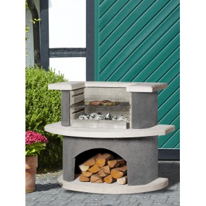 Buschbeck Kopenhagen vasbeton grillrács fas tárolóval.