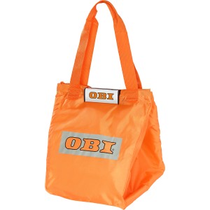 Narancssárga Easy Shopper, összecsukható tárolódoboz / bevásárlótáska OBI logóval.