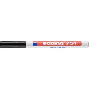 Edding 751 festékmarker, filctoll fekete heggyel.