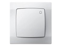 Káró N101 nyomókapcsoló csengőjellel komplett fehér Káró N101 nyomókapcsoló csengőjellel komplett fehér