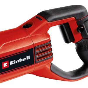 Einhell TE-AP 750 E univerzális fűrész piros és fekete színben, részletes nézet.