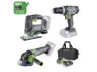 LUX akkus gép 3 az 1 - ben csavarozó dekopírfűrész sarokcsiszoló 1 PowerSystem LUX akkus gép 3 az 1 - ben csavarozó dekopírfűrész sarokcsiszoló 1 PowerSystem