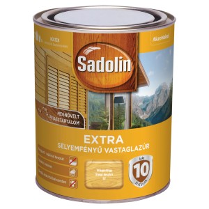 Sadolin időjárásálló festék doboza, selyemfényű, kültéri fa védelem.