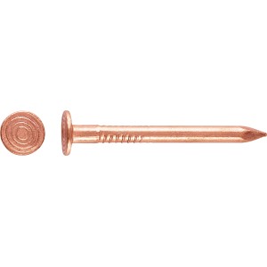 Rézszög készlet: 20 db LUX szög, Ø 2,8 x 35 mm, bordázott szárral és lapos fejjel.