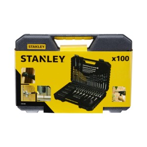 Stanley 100 részes bitkészlet tokban. Sokoldalú tartozékok fúrókhoz.