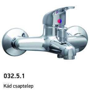 Fényes króm t.b.t. kádtöltő csaptelep hőmérsékletjelzővel.