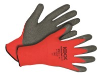 Kerti kesztyű piros-fekete 10-es nylon/latex