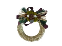 Díszített szalmakoszorú 25 cm