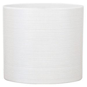 Scheurich 828 virágcserép, Ø 14 cm, Panna, kerámia finom vízszintes barázdákkal.