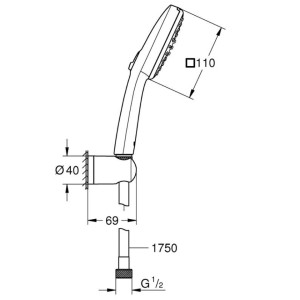 Grohe QuickFix Vitalio Comfort 110 fali tartós zuhanyszett 2 funkciós
