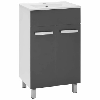 Fürdőszoba szekrény kerámia mosdó Samantha 50 W/G