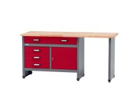 Küpper munkapad egyajtós 4 fiókkal 84 x 170 x 60 cm sötétpiros Küpper munkapad egyajtós 4 fiókkal 84 x 170 x 60 cm sötétpiros