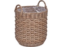 A.H.G. polirattan virágkosár kerek műanyag bélés 2 fogantyú