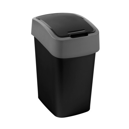 Curver "Pacific Flip Bin" billenő fedeles szemetes 9 l - fekete / ezüst