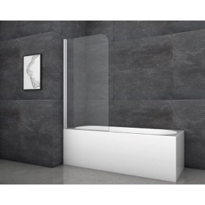 Aurlane Silver Classic fürdőkádparaván, 80x140cm, króm, 1 szárnyú, fürdőkádra szerelve.