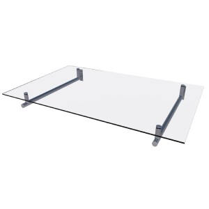 Gutta HD 160 üveg előtető: Átlátszó rozsdamentes acél és üveg előtető, 160x100 cm, a bejárati területhez.