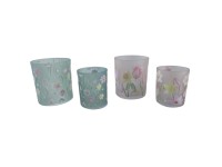 Boltze mécsestartó készlet Tulip 2-féle változatban 10 cm x 9 cm x 9 cm tarka