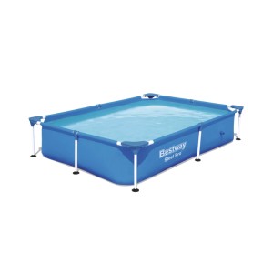 Kék Steel Pro Frame medence, szögletes, 221x150x43cm, acélvázzal, Bestway.