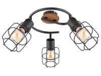 Willa mennyezeti lámpa állítható fejekkel fekete 3xE27 40W