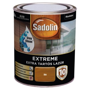 Sadolin Extreme falazúr, Dió (Dió) színárnyalat, a hosszantartó védelemért és a Stay Clean technológiáért.