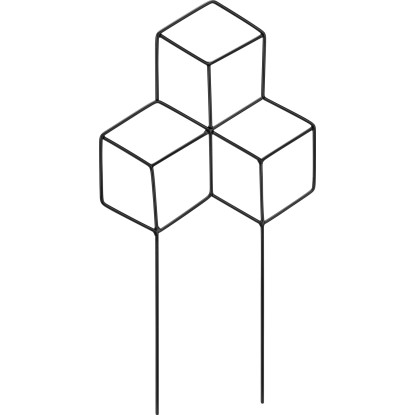 Növénykaró 4-es forma fém 20 cm x 1 cm x 35 cm fekete