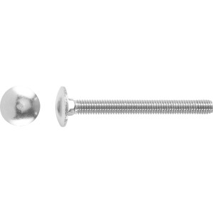 M6 x 30 mm-es kocsicsavar, A2 rozsdamentes acél, kerek fejjel és menettel.