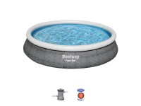 Bestway SYROS felfújható karimájú puhafalú medence szett 457 cm x 84 cm Bestway SYROS felfújható karimájú puhafalú medence szett 457 cm x 84 cm